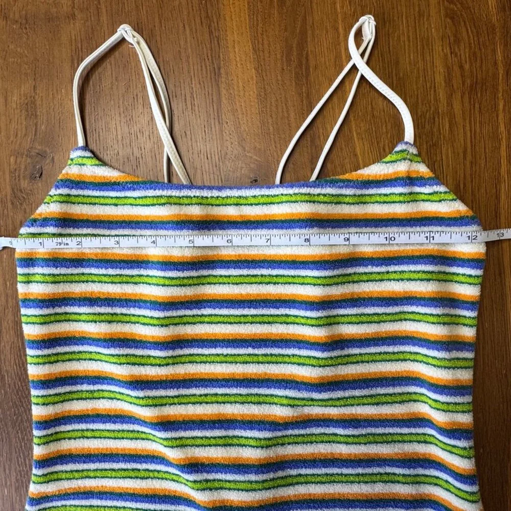 TRIANGL Retro Stripe Playsuit Womens XXS NEW Terry Cloth Swimsuit Coco Popi NWT - Picture 11 of 13